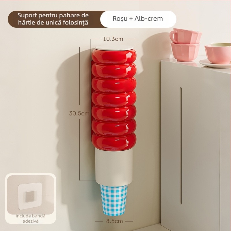 Suport pentru pahare de unică folosință, organizator din plastic pentru pahare, pentru uz acasă și la cafenea, raft de depozitare pahare