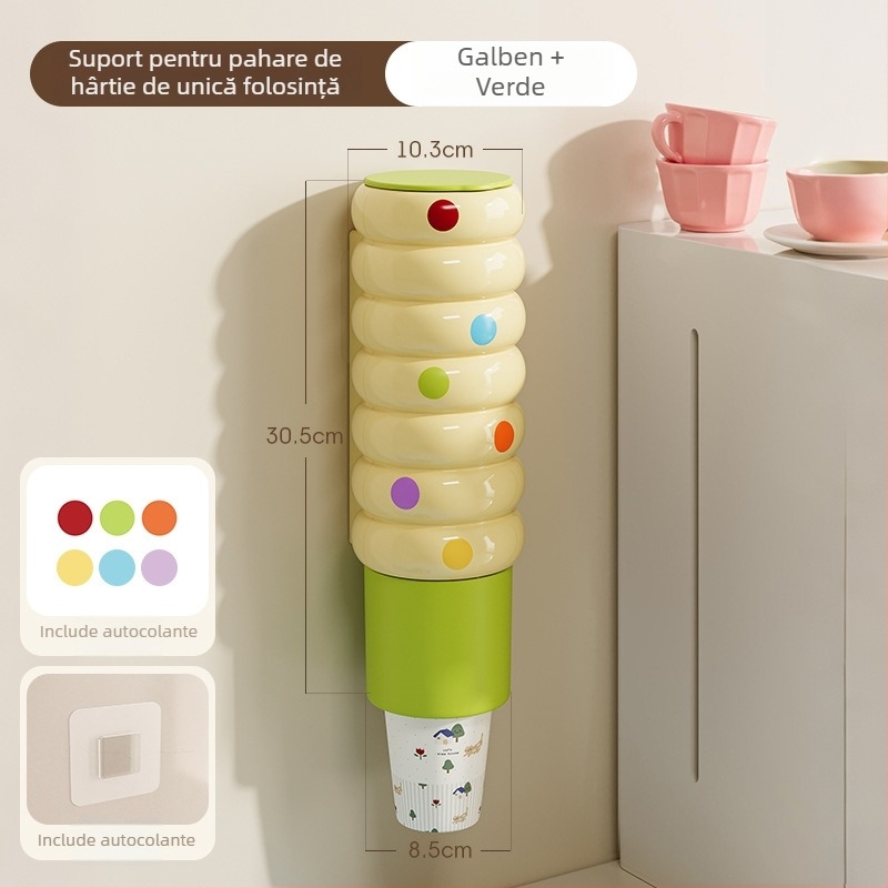 Suport pentru pahare de unică folosință, organizator din plastic pentru pahare, pentru uz acasă și la cafenea, raft de depozitare pahare