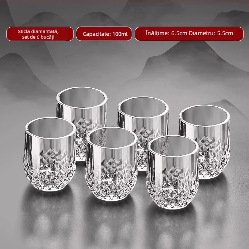 Set de pahare pentru băuturi spirtoase, sticlă de înaltă calitate, uz casnic, 100 ml