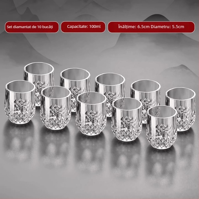 Set de pahare pentru băuturi spirtoase, sticlă de înaltă calitate, uz casnic, 100 ml