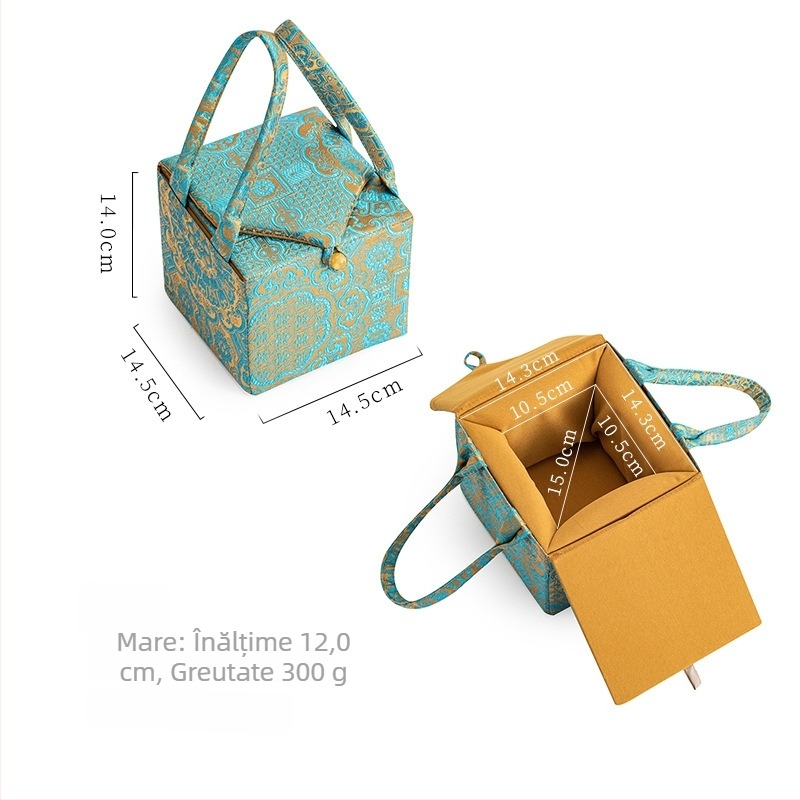 Set floral de ceai într-o geantă de pânză portabilă pentru călătorii — capac mare pentru ceainic, bol și ceașcă