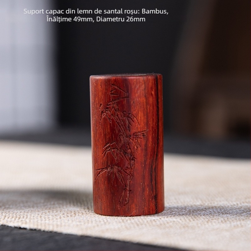Set de capac din lemn de santal roșu, lucrat manual, suport pentru capacul ceainicului, pentru ceremonia de ceai Kung Fu, decoratiuni pentru ceai