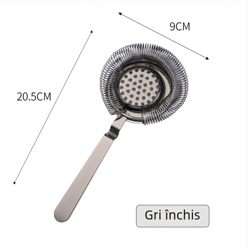 Filtru Hawthorne din oțel inoxidabil – stil european pentru cocktailuri, separare a cuburilor de gheață