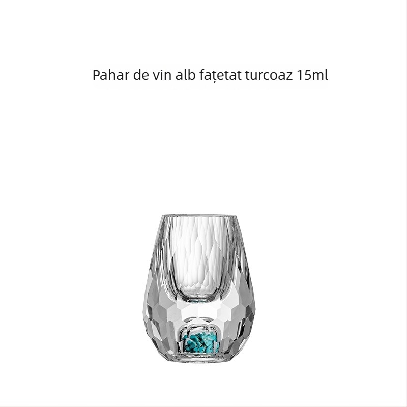 Pahare de cristal pentru băuturi spirtoase, cu folie de aur, design îngroșat, stil chinezesc, mic pahar gradat pentru uz casnic