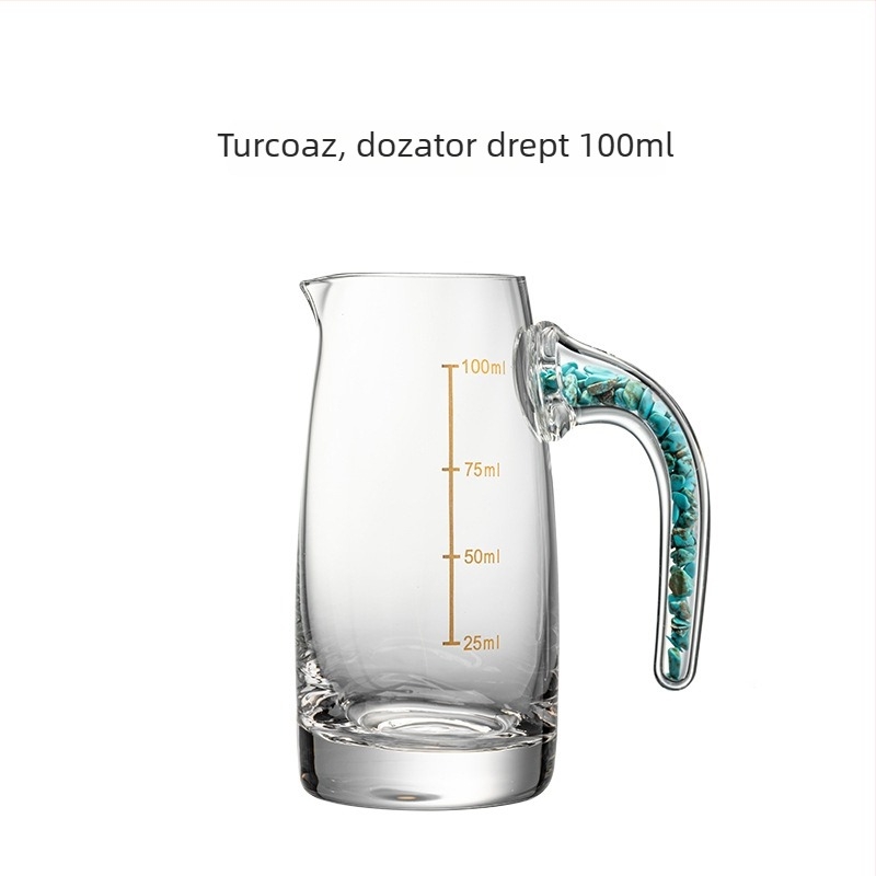 Pahare de cristal pentru băuturi spirtoase, cu folie de aur, design îngroșat, stil chinezesc, mic pahar gradat pentru uz casnic