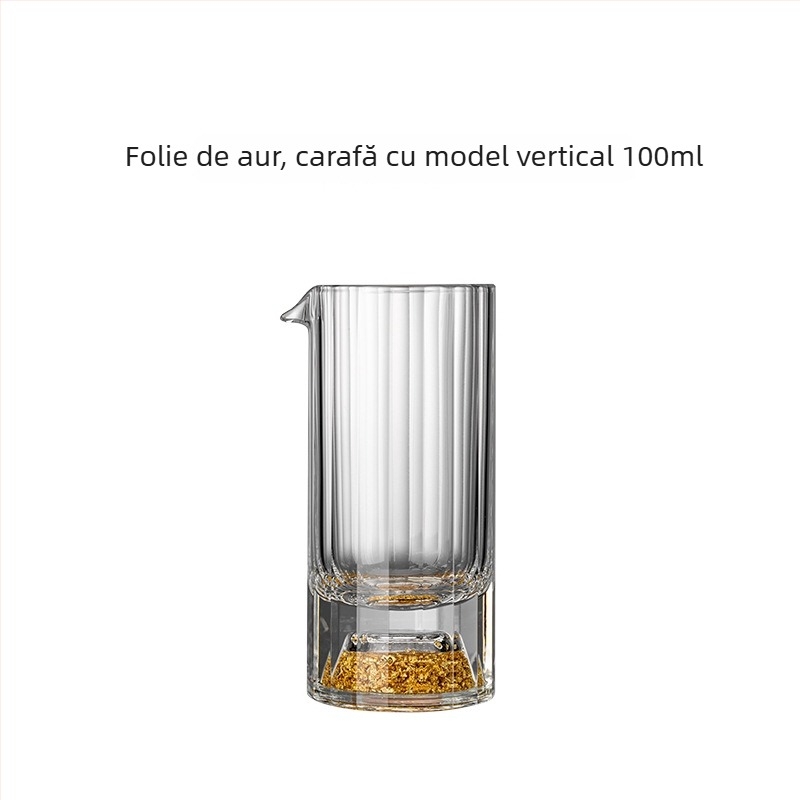 Pahare de cristal pentru băuturi spirtoase, cu folie de aur, design îngroșat, stil chinezesc, mic pahar gradat pentru uz casnic