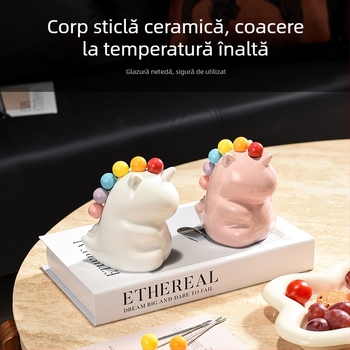 Set de furculițe pentru fructe din oțel inoxidabil, pentru uz casnic, aspect elegant, stil drăguț, furculițe de desert pentru servire