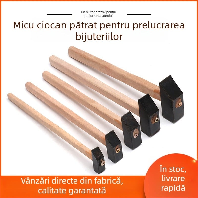 Ciocan mic de fier – Ciocan pătrat pentru prelucrare metalică și finisare bijuterii din aur și argint