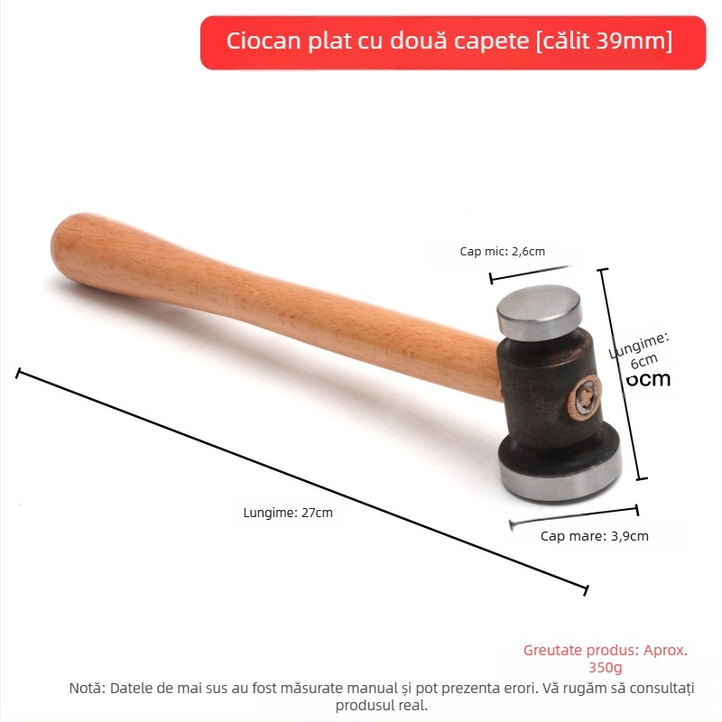 Ciocan mic de fier – Ciocan pătrat pentru prelucrare metalică și finisare bijuterii din aur și argint