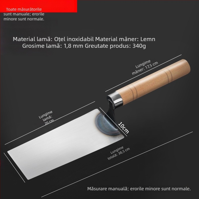 Set de unelte din oțel inoxidabil pentru tencuit, cu mistrie integrată, cuțit pentru tencuit, cuțit pentru chit, lopată zidărie și răzuitor de vopsea, model E18