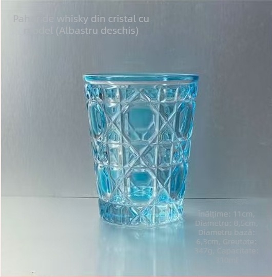 Pahar retro din sticlă colorată, cu relief, de înaltă calitate, pentru bere, lichior, lapte și ceai