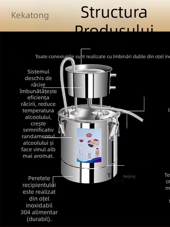 Distilator compact pentru uz casnic – echipament de distilare pentru băuturi spirtoase, la scară mică