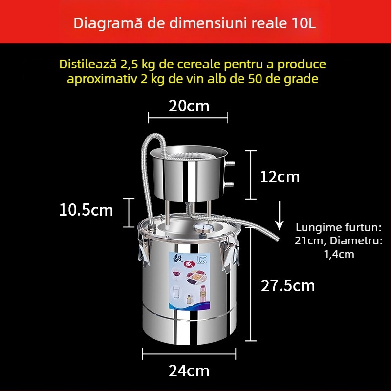 Distilator compact pentru uz casnic – echipament de distilare pentru băuturi spirtoase, la scară mică