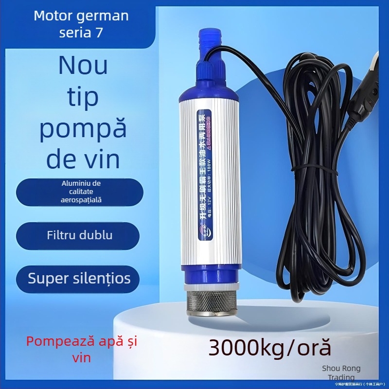 Pompa electrică pentru vin, pentru uz casnic, 12V, oțel inoxidabil, complet automat