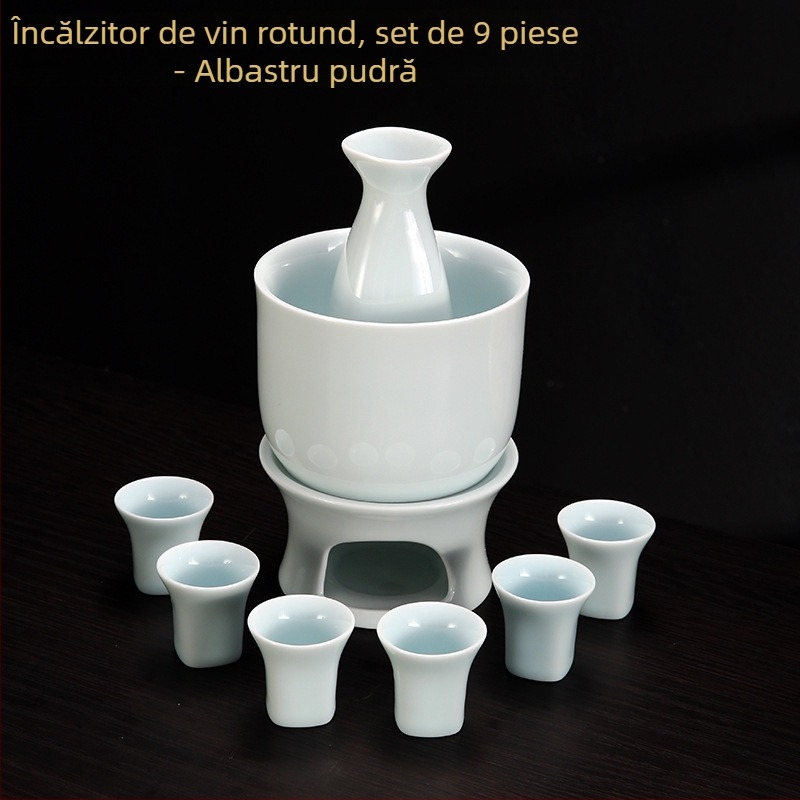 Încălzitor și dozator din porțelan celadon, set de pahare pentru sake pentru uz casnic, cadou de afaceri cu logo personalizat