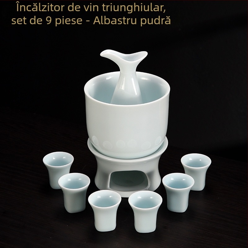 Încălzitor și dozator din porțelan celadon, set de pahare pentru sake pentru uz casnic, cadou de afaceri cu logo personalizat