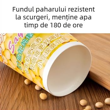 Pahar de hârtie cu capac pentru lapte de soia, de unică folosință, pentru mic dejun la pachet