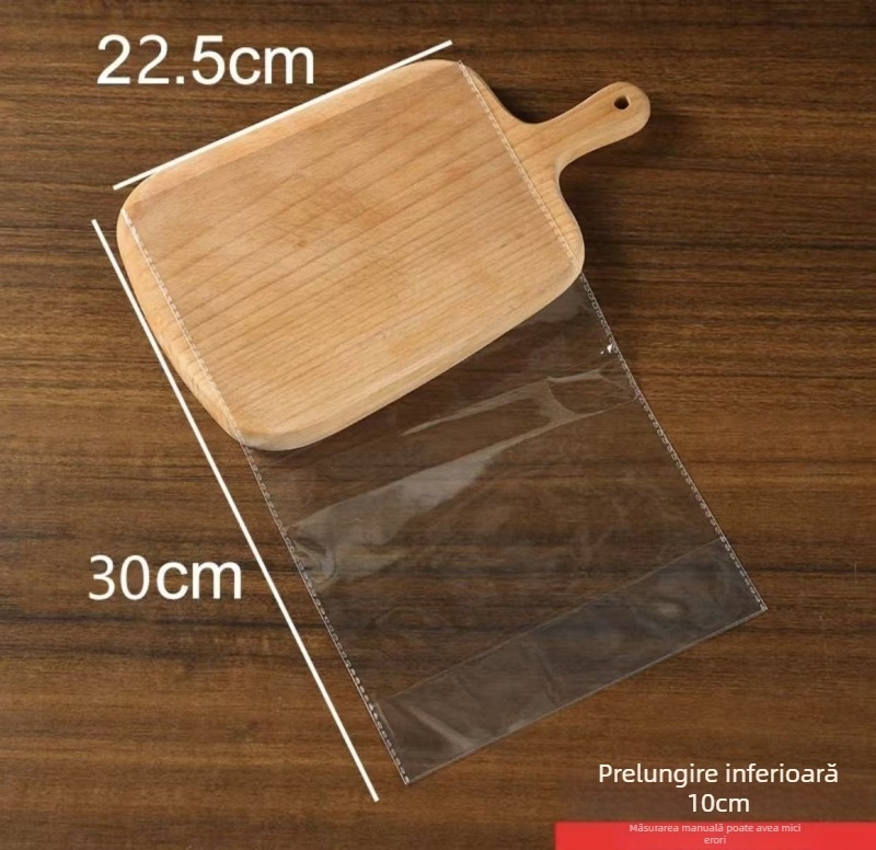 Pungi transparente de ambalare cu deschidere plată pentru toast, pâine, biscuiți și produse de panificație.
