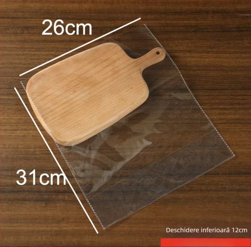 Pungi transparente de ambalare cu deschidere plată pentru toast, pâine, biscuiți și produse de panificație.