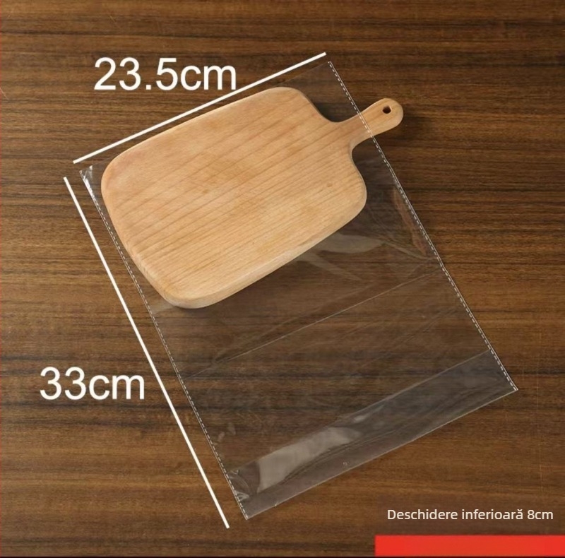 Pungi transparente de ambalare cu deschidere plată pentru toast, pâine, biscuiți și produse de panificație.