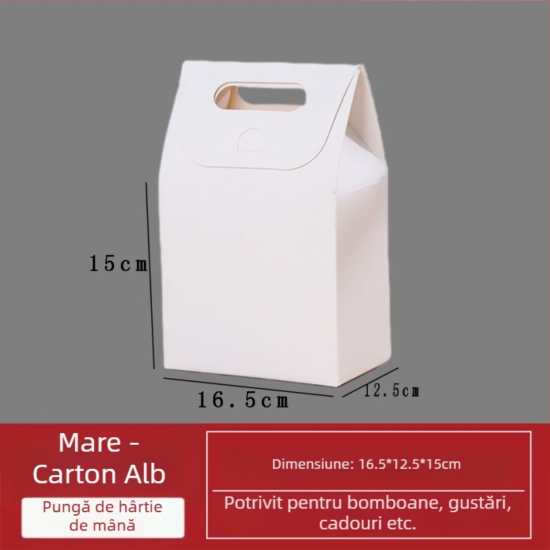 Cutie din hârtie kraft cu mâner pentru ambalarea bomboanelor și gustărilor