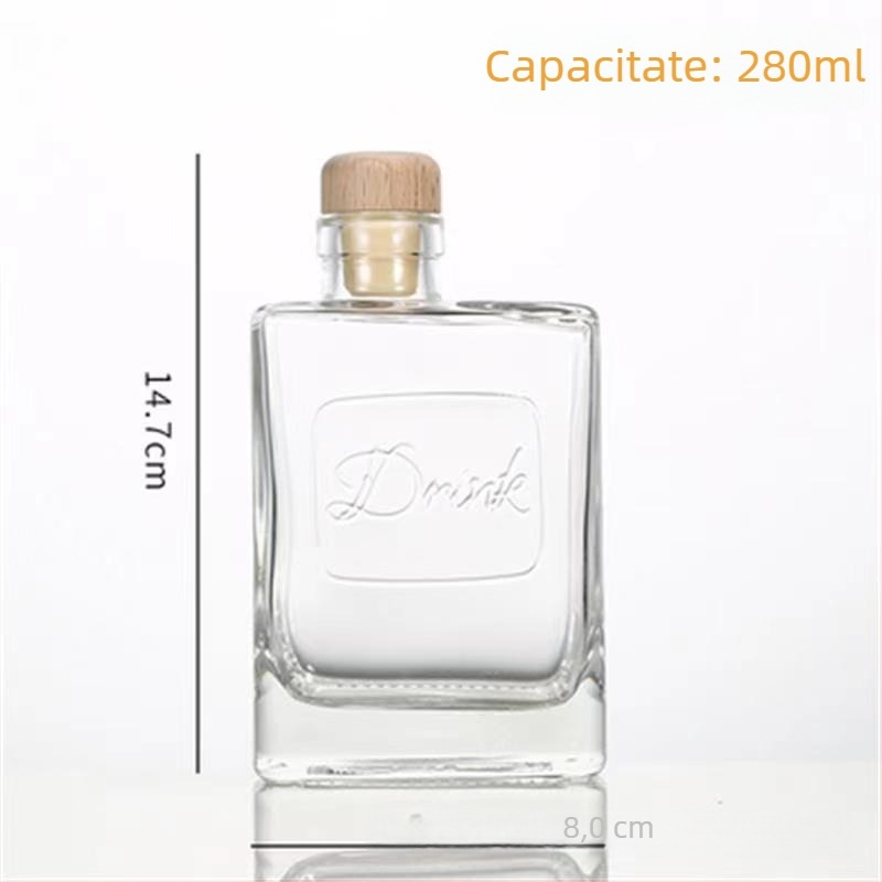 Sticlă de sticlă cu dop de plută pentru ceai cu lapte, cafea, parfum și băuturi; sticlă goală pentru lapte sau suc