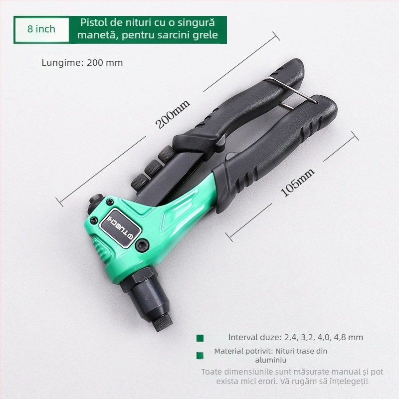 Pistol manual de nituri pentru uz casnic, dispozitiv mic de nituri, calitate industrială, economisire de efort