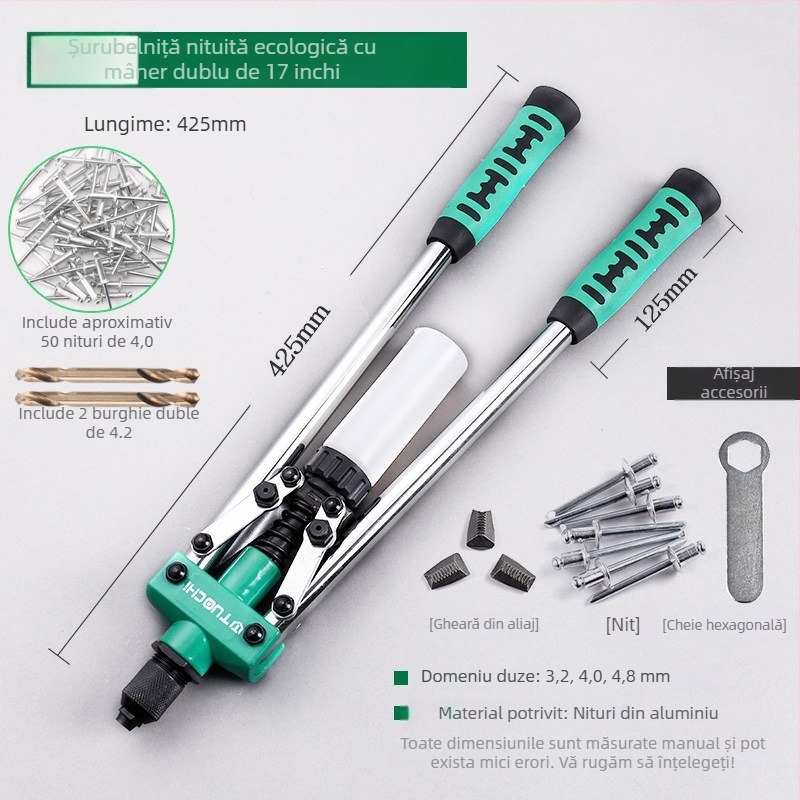 Pistol manual de nituri pentru uz casnic, dispozitiv mic de nituri, calitate industrială, economisire de efort