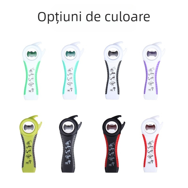 Oțel inoxidabil, deschizător de bere cinci în unu și deschizător de conserve patru în unu, unealtă de bucătărie multifuncțională, design creativ