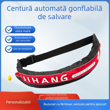Centură de salvare gonflabilă de lux pentru adulți, cu flotabilitate înaltă, portabilă pentru pescuit și navigație