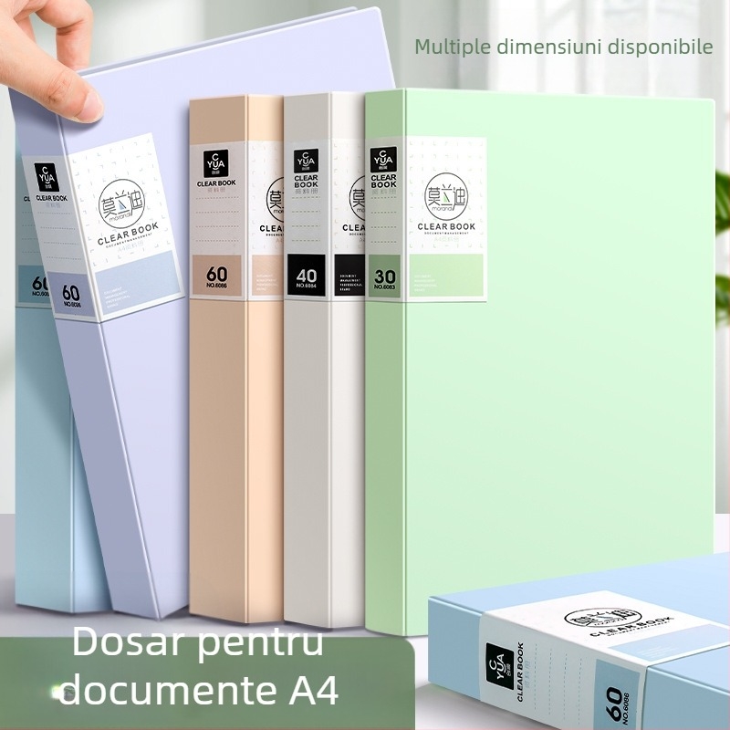 Mapă Morandi A4 cu inserții transparente pentru documente, lucrări de examen și partituri
