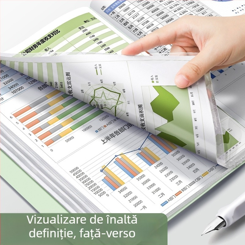 Mapă Morandi A4 cu inserții transparente pentru documente, lucrări de examen și partituri