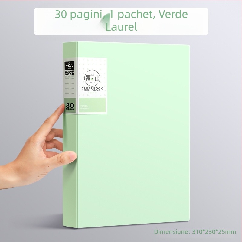 Mapă Morandi A4 cu inserții transparente pentru documente, lucrări de examen și partituri