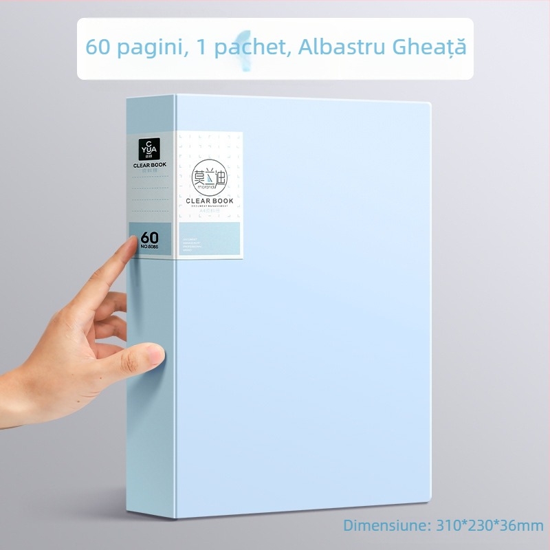 Mapă Morandi A4 cu inserții transparente pentru documente, lucrări de examen și partituri