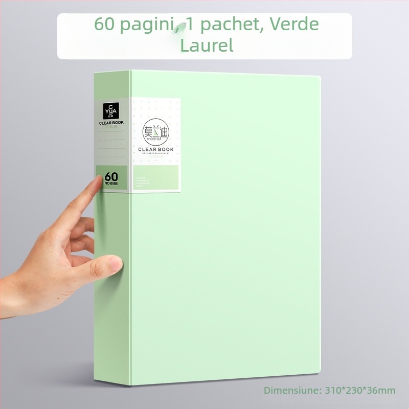 Mapă Morandi A4 cu inserții transparente pentru documente, lucrări de examen și partituri