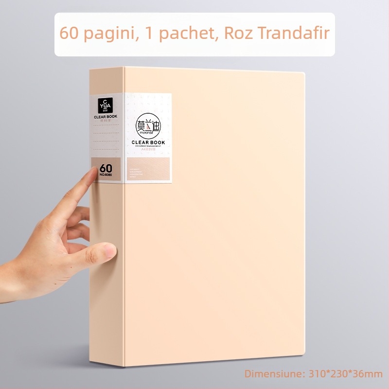 Mapă Morandi A4 cu inserții transparente pentru documente, lucrări de examen și partituri