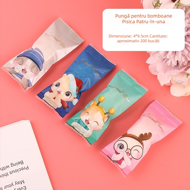 200 pungi din plastic pentru nugat – ambalare bomboane cu sigilare termică