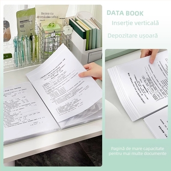 Dosar A4 pentru depozitarea lucrărilor de test cu inserții transparente – dosar de documente de birou