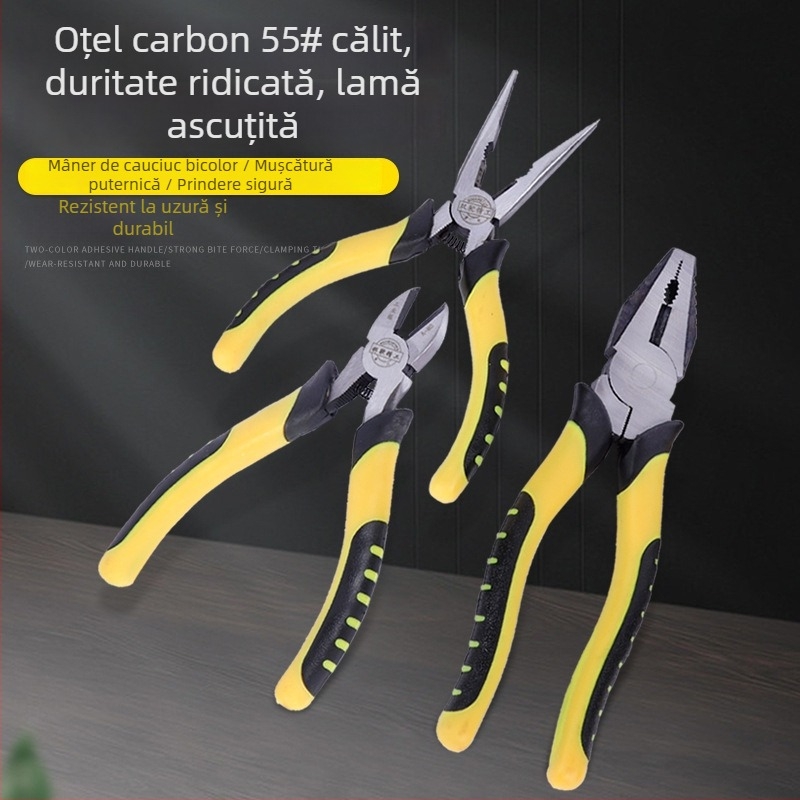 Clește multifuncțional pentru dezizolarea cablurilor, 9 inch; clește pentru cabluri, 8 inch; clește cu nas subțire; clește diagonal 6 inch; clește industrial cu mecanism de blocare