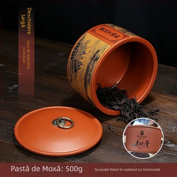 Recipient ceramic pentru ceai Pu'er, de dimensiune medie, pentru ceai negru, ceai verde și ceai alb, din lut mov