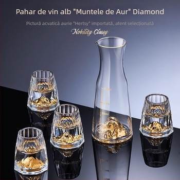 Set de pahare din cristal Diamond Jinshan pentru băuturi spirtoase, dispenser în stil chinezesc pentru acasă și petreceri