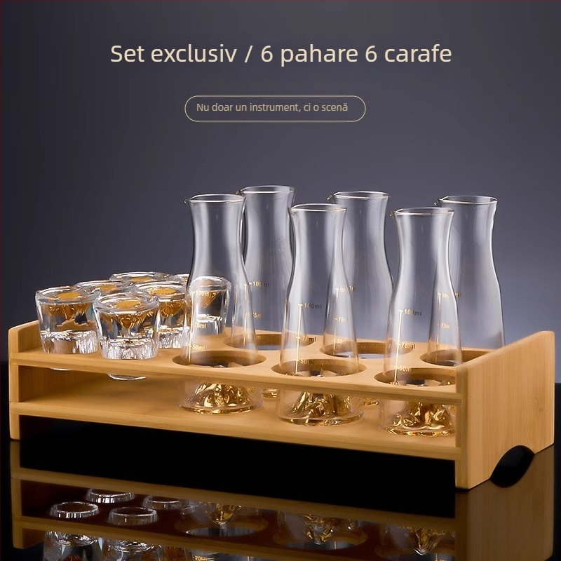 Set de pahare din cristal Diamond Jinshan pentru băuturi spirtoase, dispenser în stil chinezesc pentru acasă și petreceri