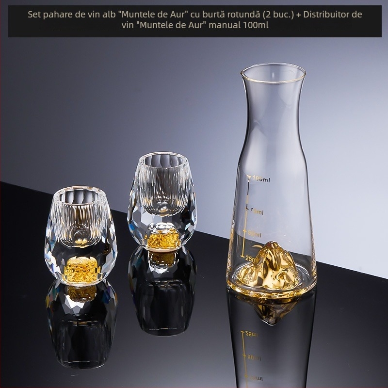 Set de pahare din cristal Diamond Jinshan pentru băuturi spirtoase, dispenser în stil chinezesc pentru acasă și petreceri