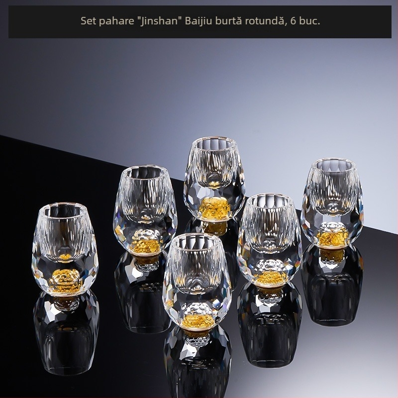 Set de pahare din cristal Diamond Jinshan pentru băuturi spirtoase, dispenser în stil chinezesc pentru acasă și petreceri