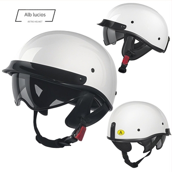  Cască motocicletă tip half-helmet, certificată 3C, pentru biciclete electrice, toate anotimpurile, protecție UV