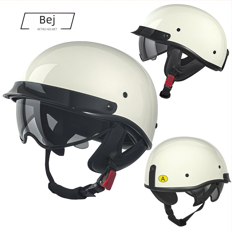  Cască motocicletă tip half-helmet, certificată 3C, pentru biciclete electrice, toate anotimpurile, protecție UV