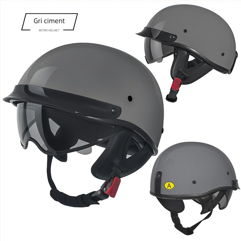  Cască motocicletă tip half-helmet, certificată 3C, pentru biciclete electrice, toate anotimpurile, protecție UV