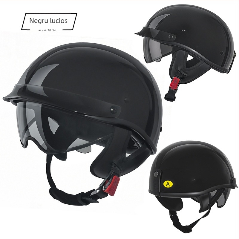  Cască motocicletă tip half-helmet, certificată 3C, pentru biciclete electrice, toate anotimpurile, protecție UV