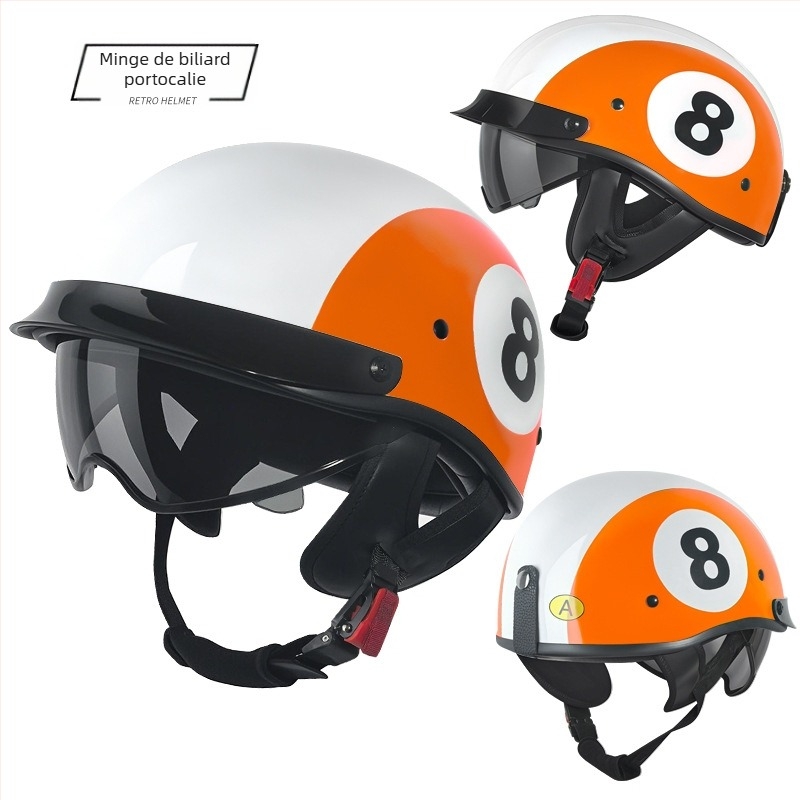  Cască motocicletă tip half-helmet, certificată 3C, pentru biciclete electrice, toate anotimpurile, protecție UV