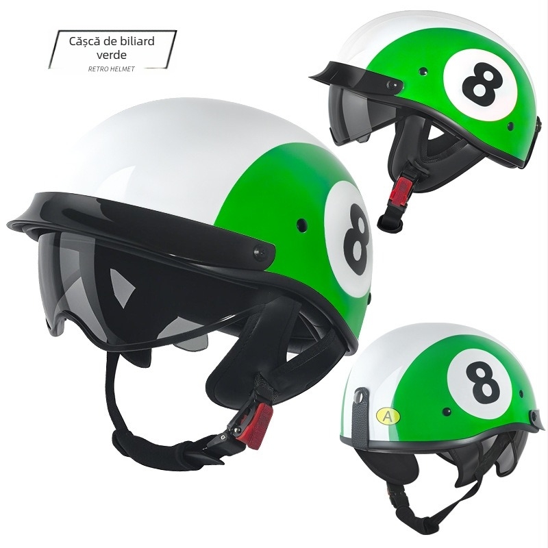  Cască motocicletă tip half-helmet, certificată 3C, pentru biciclete electrice, toate anotimpurile, protecție UV